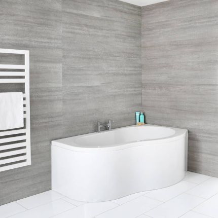 Baignoire d’angle et tablier – Asymétrique - Choix d’angle gauche ou droit – 150 cm x 100 cm – Ashbury