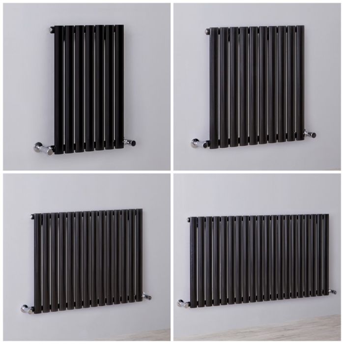 Radiateur design électrique horizontal – 63,5 cm – Noir – Choix de largeurs - Vitality