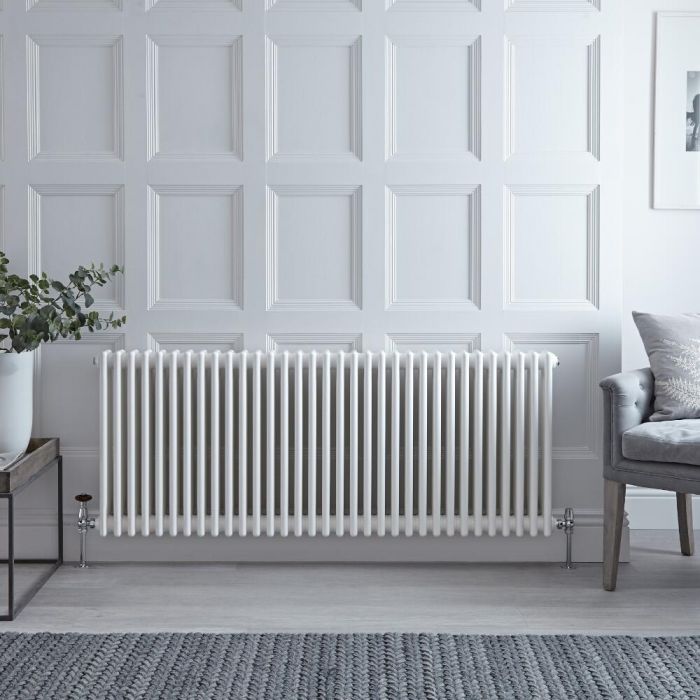 Radiateur horizontal style fonte - Blanc – 60 cm x 150,5 cm – Triple rangs - Windsor