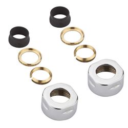 Robinet thermostatique radiateur d'angle - Adaptateur cuivre 16mm