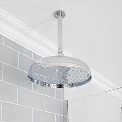 Pommeau de douche Ø 30 cm avec bras plafonnier – Chromé - Elizabeth