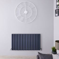 Radiateur design horizontal - 60 cm x 107 cm - Anthracite - Aluminium - Double rang - Vitality Air