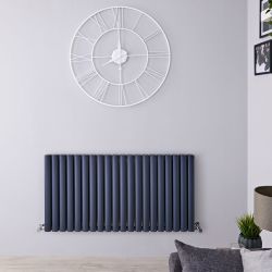 Radiateur design horizontal - 60 cm x 119 cm - Anthracite - Aluminium - Double rang - Vitality Air