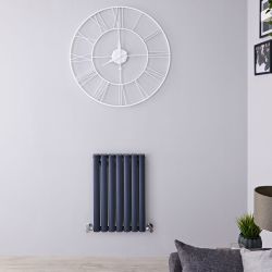 Radiateur design horizontal - 60 cm x 41 cm - Anthracite - Aluminium - Double rang - Vitality Air