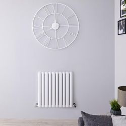 Radiateur design horizontal - 60 cm x 59 cm - Blanc - Aluminium - Double rang - Vitality Air