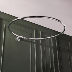 Tringle à rideau de douche rétro – Ronde – Chromé – Elizabeth