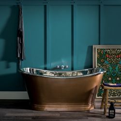 Baignoire à double dos rétro – Cuivre ancien avec intérieur nickel – Choix de tailles – Sienna
