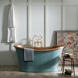 Baignoire à double dos rétro – Cuivre avec extérieur vert-de-gris – Choix de tailles – Sienna