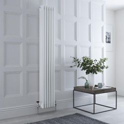 Radiateur rétro vertical - 180 cm – Blanc - Quatre rangs – Choix de tailles et de pieds - Windsor