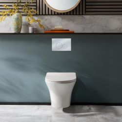 Cuvette WC suspendu - Avec abattant à fermeture douce - Marbury