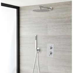 Kit douche thermostatique avec pommeau de douche, douchette et mitigeur encastrable - Como