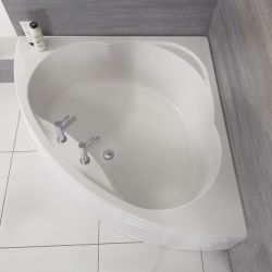 Baignoire d’angle réversible - Blanc – 135 cm x 135 cm – Belstone
