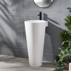 Lavabo totem moderne – Blanc – 85 cm x 50 cm – Covelly