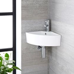 Lave-mains d'angle - Suspendu - 46 cm x 32 cm - Belstone