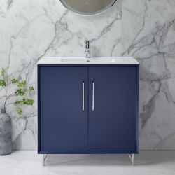 Meuble de salle de bain - Avec lavabo - 81 cm – Choix de finitions et de poignées - Edge