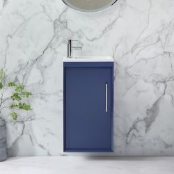 Meuble lave-mains suspendu - Avec plan vasque - 40 cm – Choix de finitions et de poignées - Edge