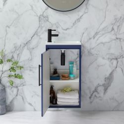 Meuble lave-mains suspendu - Avec plan vasque - 40 cm – Choix de finitions et de poignées - Edge