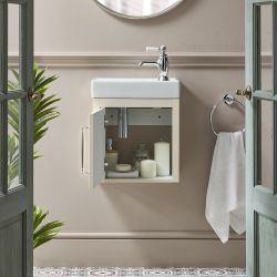 Meuble lave-mains suspendu – 40 cm – Avec lavabo – Choix de poignées et de finitions – Thornton