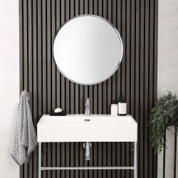 Miroir mural rond – Chromé – Ø 60 cm - Annalise