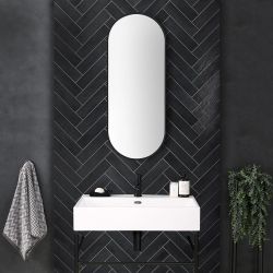 Miroir mural ovale – Noir – 100 cm x 40 cm - Gianna