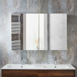 Armoire de salle de bain avec miroir - 66 cm x 100 cm - Cleo