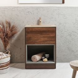 Meuble lave-mains avec niche – 61,2 cm – Avec lavabo – Choix de finitions, de lavabos et lumières LED en option – Hoxton