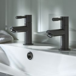 Paire de robinets pour lavabo - Noir - Nox