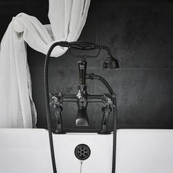 Robinet bain douche rétro – Commandes en croisillon – Noir - Elizabeth