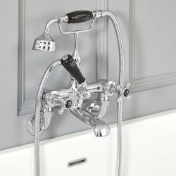 Mélangeur bain douche mural rétro - Commandes en croisillon - Choix de finitions - Elizabeth
