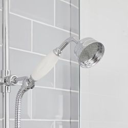 Hudson Reed Elizabeth - Colonne de douche thermostatique exposé - Double fonctions - Chromé et blanc