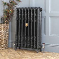 Radiateur fonte fleuri – 51 cm – Graphite antique – Tailles multiples - Charlotte