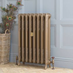 Radiateur fonte fleuri – 95 cm – Or baroque – Tailles multiples – Charlotte