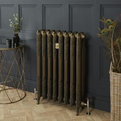 Radiateur fonte fleuri - 95 cm - Laiton naturel - Choix de Tailles - Charlotte