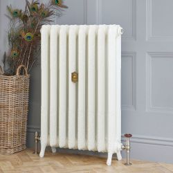 Radiateur fonte fleuri – 51 cm – Blanc porcelaine – Tailles multiples – Charlotte
