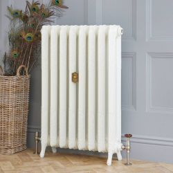 Radiateur fonte fleuri – 95 cm – Blanc porcelaine – Tailles multiples – Charlotte