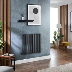 Radiateur design électrique horizontal – Anthracite – Choix de tailles et de thermostat Wi – Fi et options de câblage ou sur prise – Vitality – ECOSO par Hudson Reed