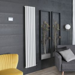 Radiateur design vertical électrique sec – 178,4 cm x 35,4 cm  – Blanc  – Rang simple – Choix de thermostats – Vitality Ardus - ECOSO par Hudson Reed