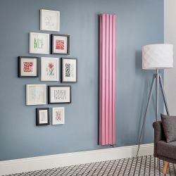 Radiateur électrique design vertical - Rose (Camellia Pink) - Choix de largeur, thermostat et cache-câble - Vitality