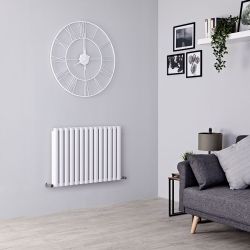 Radiateur design horizontal aluminium – 60 cm – Blanc – Choix de largeurs - Vitality Air