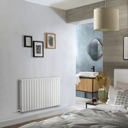 Radiateur design électrique horizontal – Blanc – Choix de tailles et de thermostat Wi – Fi et option de câblage ou sur prise – Sloane – ECOSO par Hudson Reed