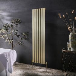 Radiateur vertical design à panneau plat – Or satiné – 160 cm x 45 cm – Elizabeth
