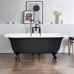 Baignoire îlot rétro à bord roulé – 173 cm x 78 cm – Choix de couleurs et de finition des pieds – Richmond