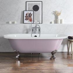 Baignoire îlot rétro à bord roulé – 178 cm x 82,5 cm – Choix de couleurs et de finition des pieds – Legend
