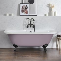 Baignoire îlot murale rétro – 168,5 cm x 78 cm – Choix de couleurs et de finition des pieds – Richmond