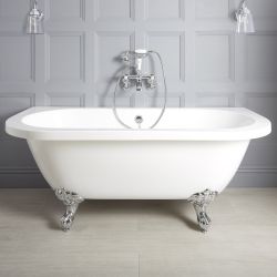 Baignoire îlot murale rétro - 168,5 x 78 cm - Choix de pieds – Richmond