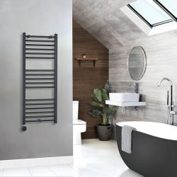 Sèche-serviettes électrique incurvé – Anthracite – Choix de tailles et d’élément chauffant – Artle – ECOSO par Hudson Reed