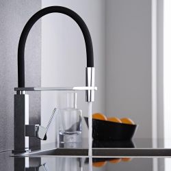 Mitigeur cuisine avec douchette extractible – Noir et chromé - Kubix