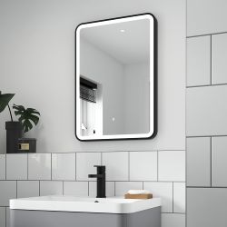 Miroir chauffant éclairé LED – Noir – 25 watts – 50 cm x 70 cm