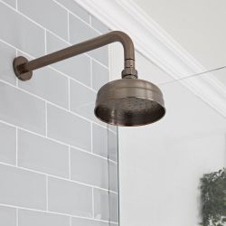 Pommeau de douche Ø15 cm avec bras mural – Bronze huilé - Elizabeth