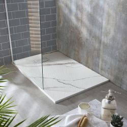 Receveur de douche rectangulaire – Effet marbre texturé – Choix de tailles - Mermeris